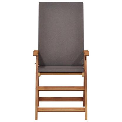 Tuinstoelen 4 st verstelbaar met kussens massief teakhout