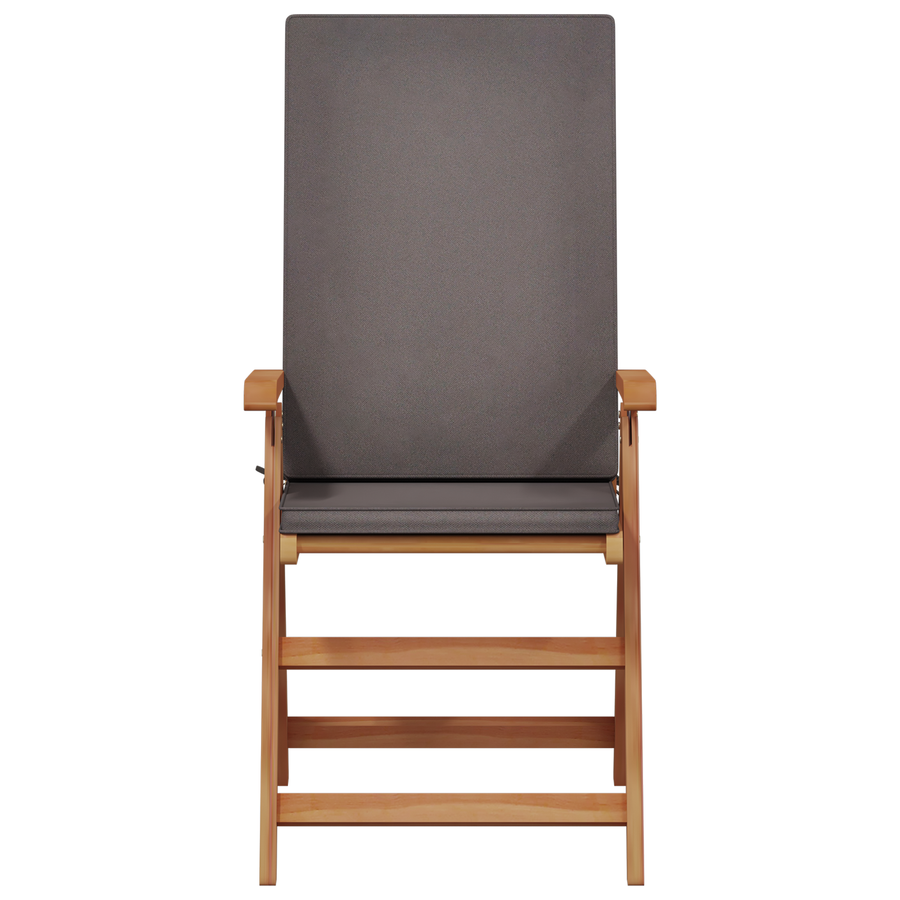 Tuinstoelen 4 st verstelbaar met kussens massief teakhout