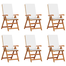Tuinstoelen 6 st verstelbaar met kussens massief teakhout
