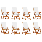Garden Chair 8 pcs Brown and white 57 x 71.5 x 104 cm