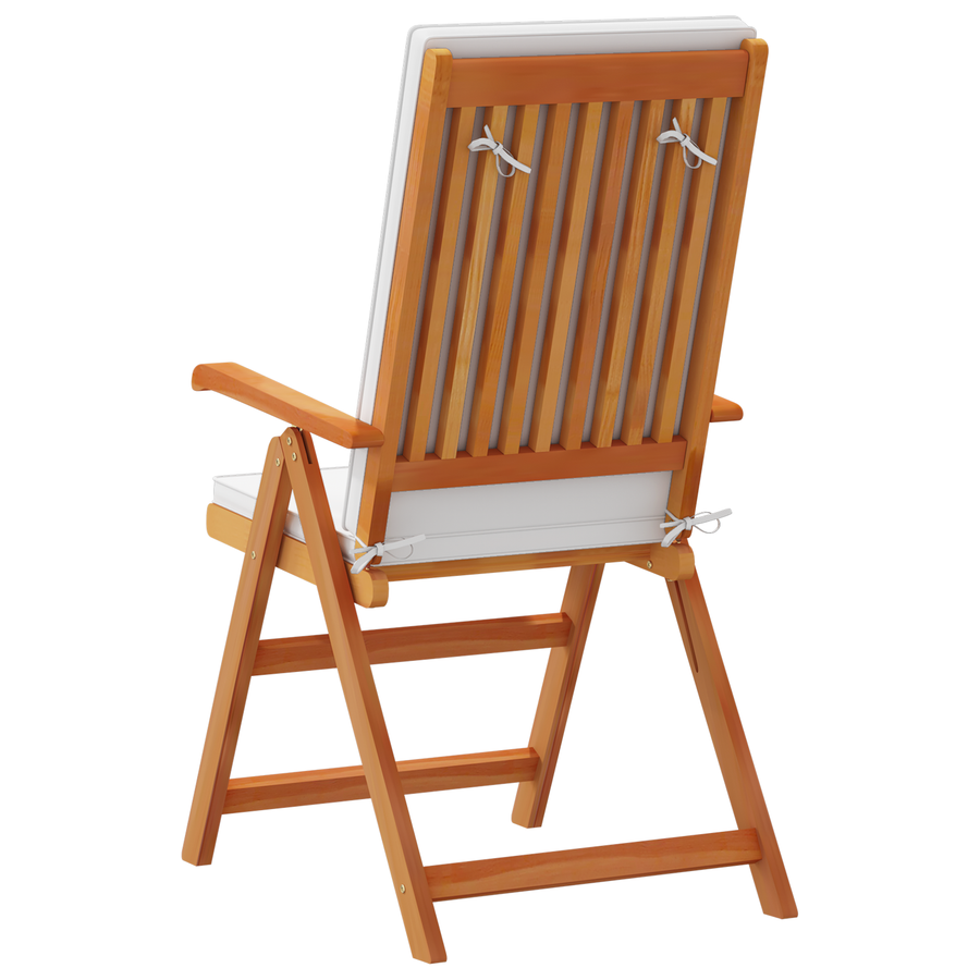 Tuinstoelen 8 st verstelbaar met kussens massief teakhout