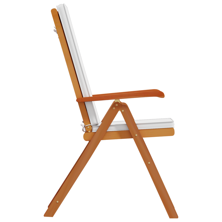 Tuinstoelen 8 st verstelbaar met kussens massief teakhout
