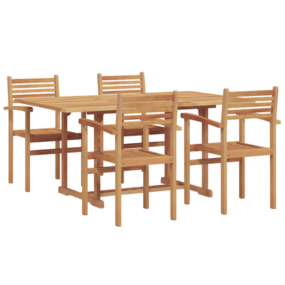 Tuin Eetset 5 pcs Bruin Massief teakhout