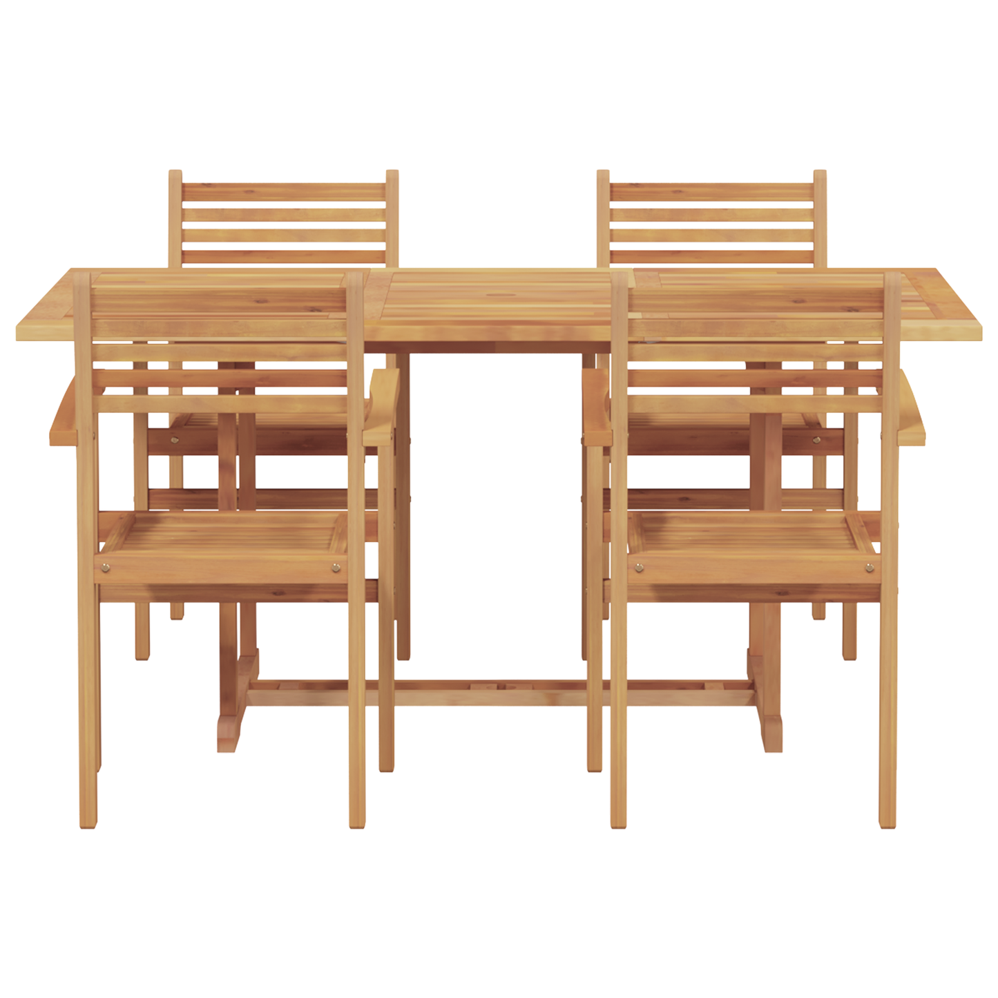 Tuin Eetset 5 pcs Bruin Massief teakhout