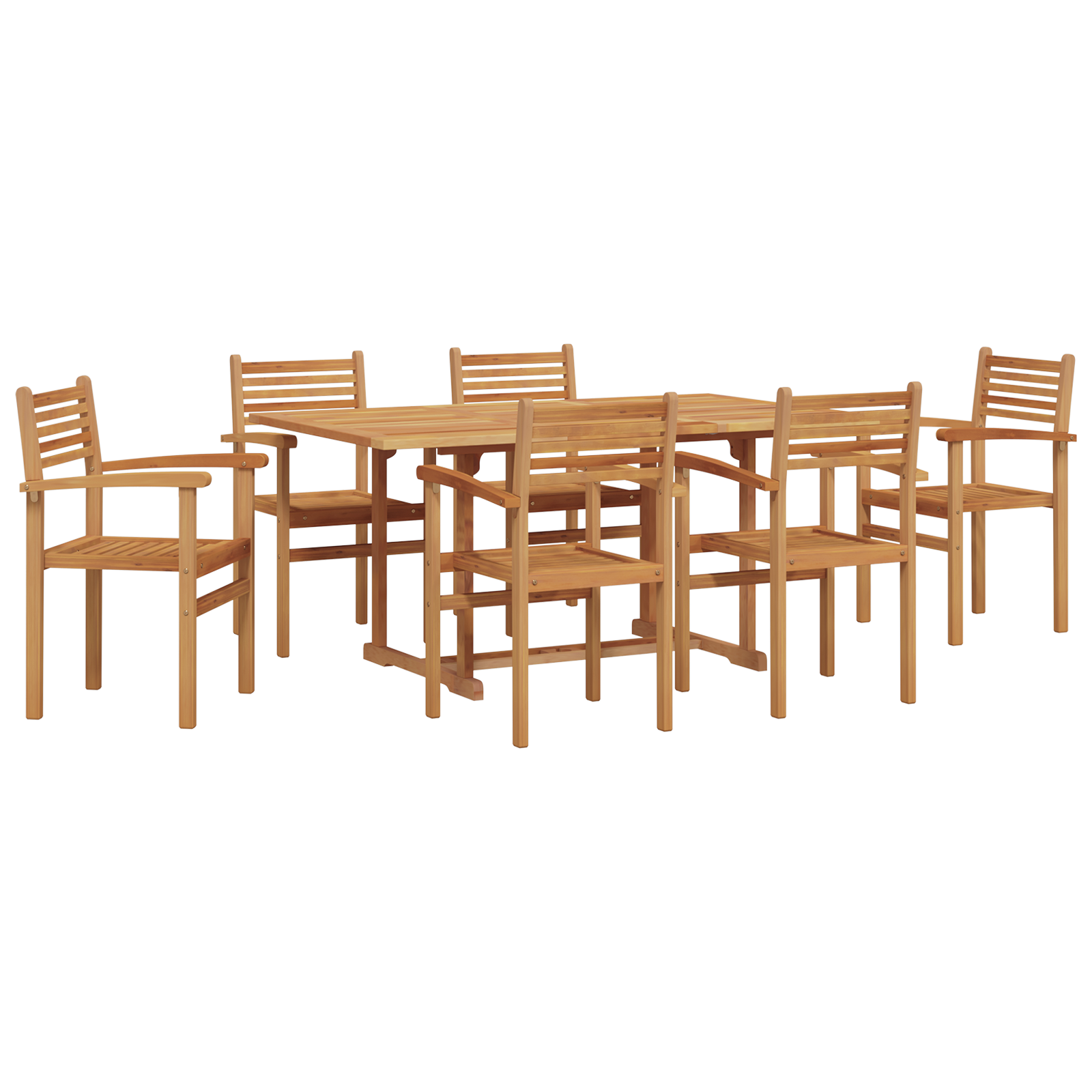 Tuin Eetset 7 pcs Bruin Massief teakhout