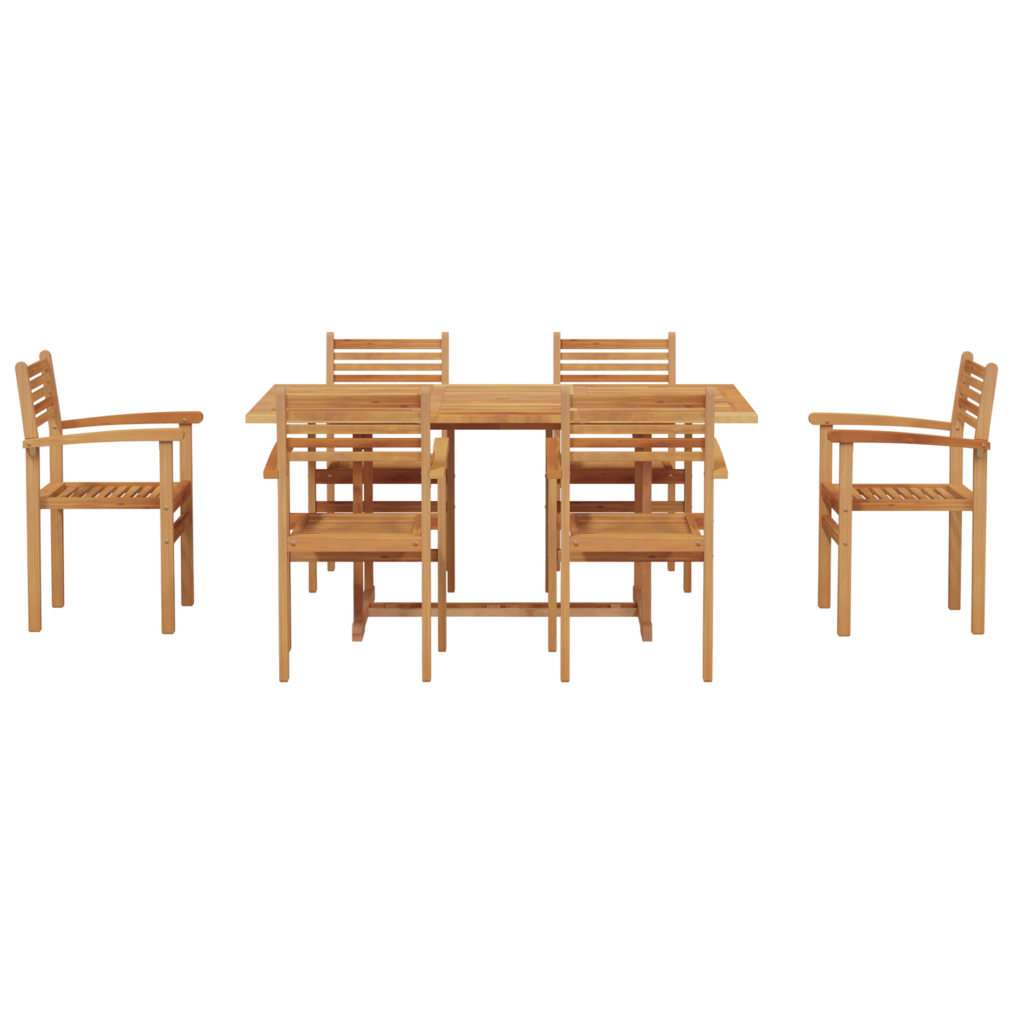 Tuin Eetset 7 pcs Bruin Massief teakhout