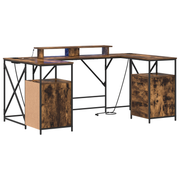 Bureau met lade gerookt eiken 182x101x87.5 cm