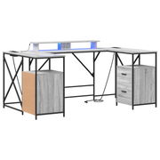 Bureau met lade 182x101x87.5 cm grijs bewerkt hout