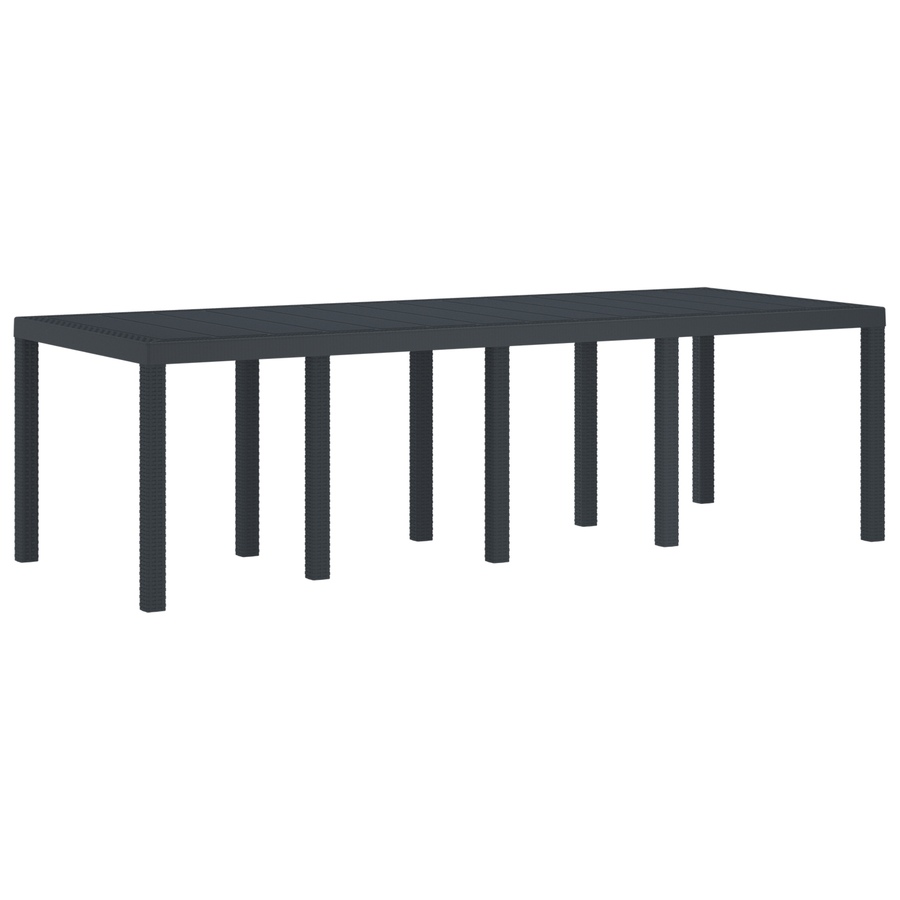 Tuintafel 250x100x73 cm poly rattan antraciet