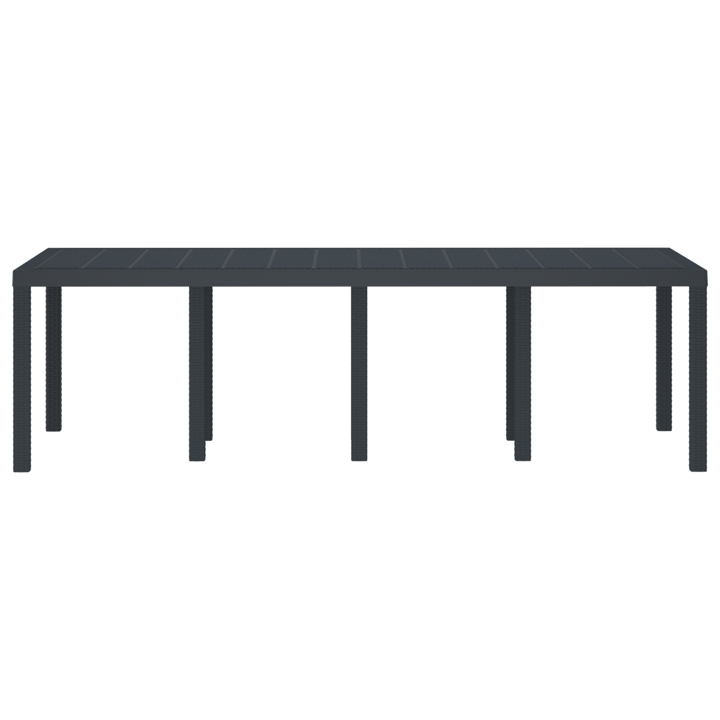Tuintafel 250x100x73 cm poly rattan antraciet