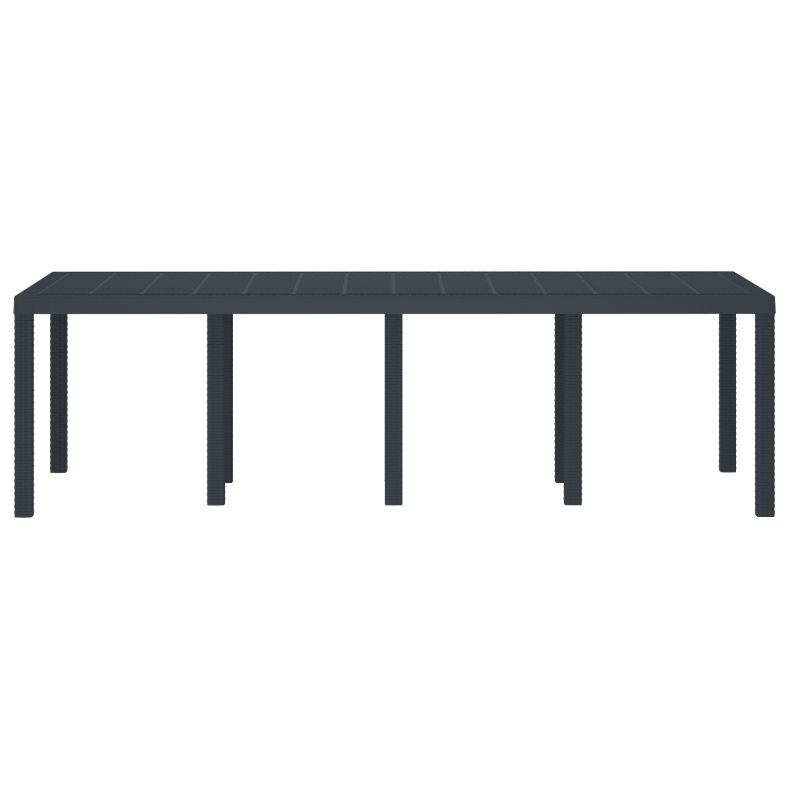 Tuintafel 250x100x73 cm poly rattan antraciet