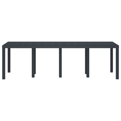 Tuintafel 250x100x73 cm poly rattan antraciet