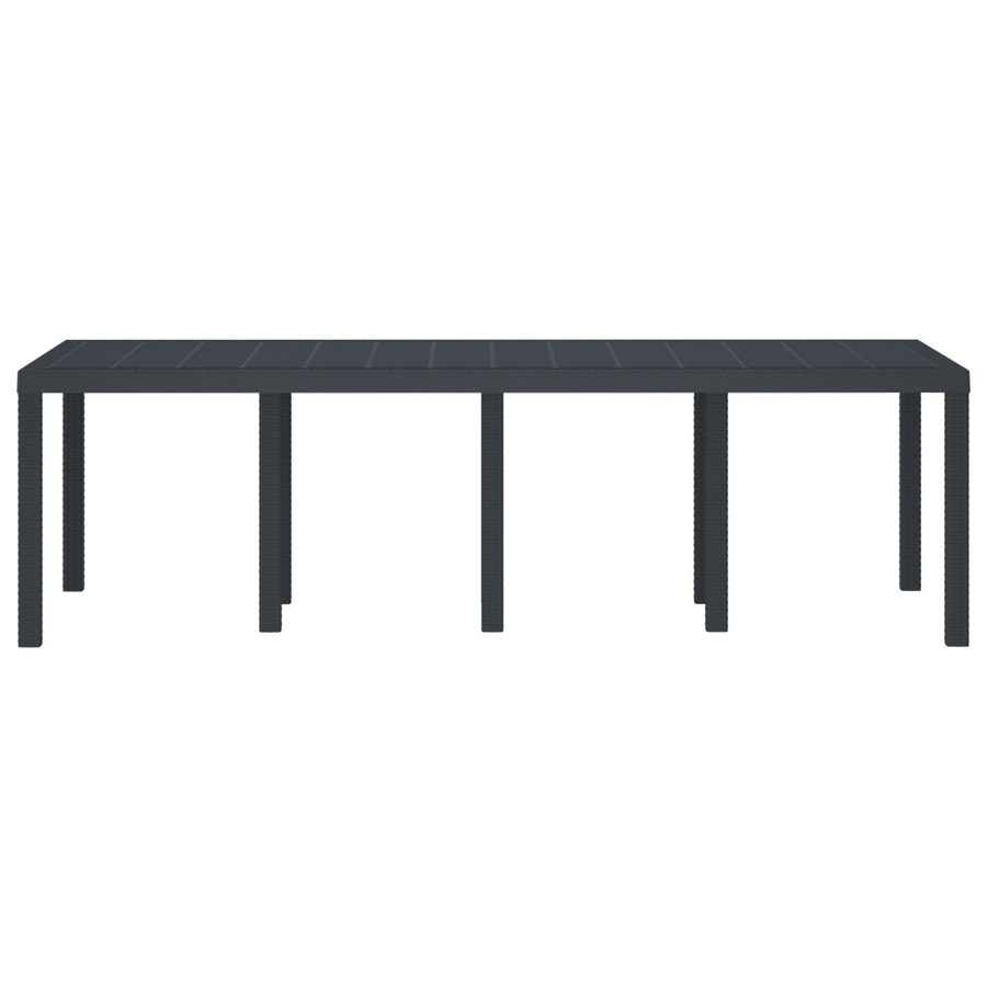 Tuintafel 250x100x73 cm poly rattan antraciet