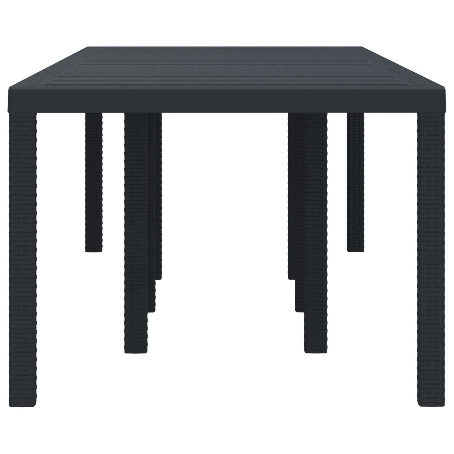 Tuintafel 250x100x73 cm poly rattan antraciet