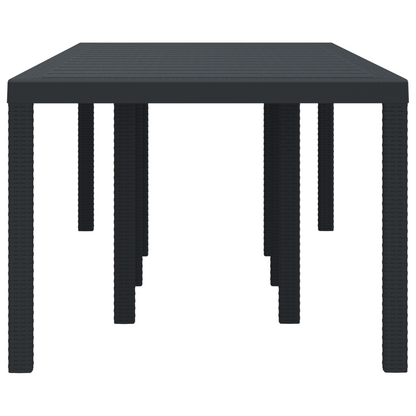 Tuintafel 250x100x73 cm poly rattan antraciet