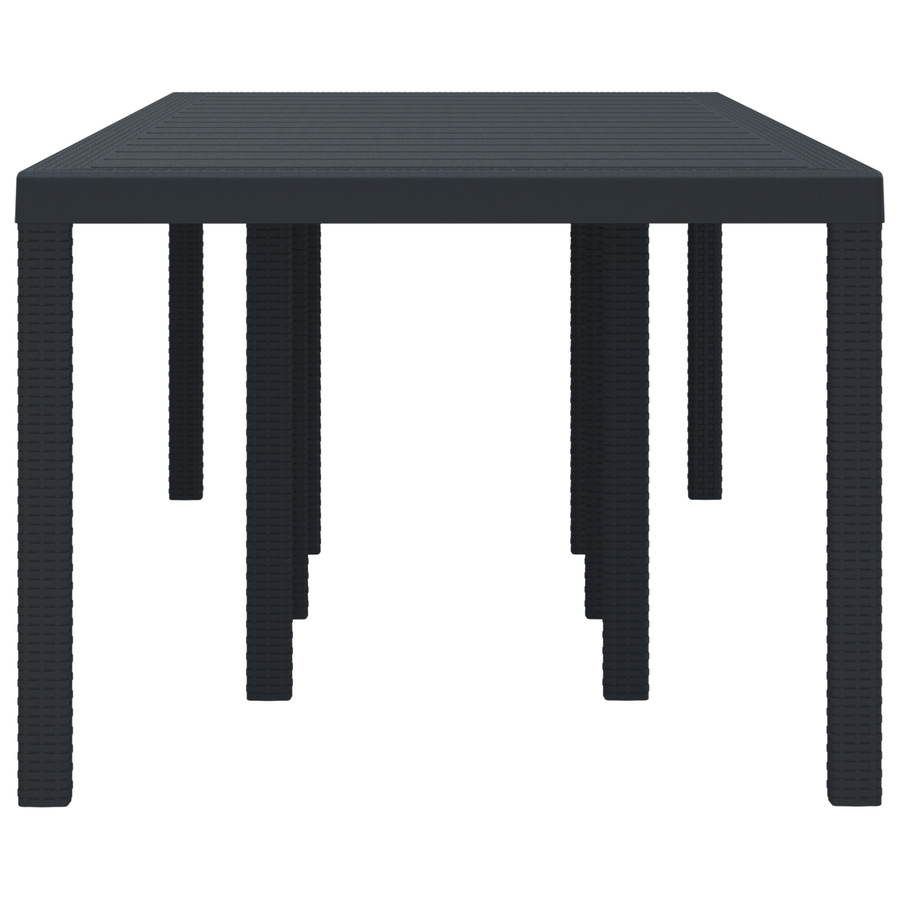 Tuintafel 250x100x73 cm poly rattan antraciet