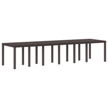 Tuintafel 350x100x73 cm poly rattan bruin