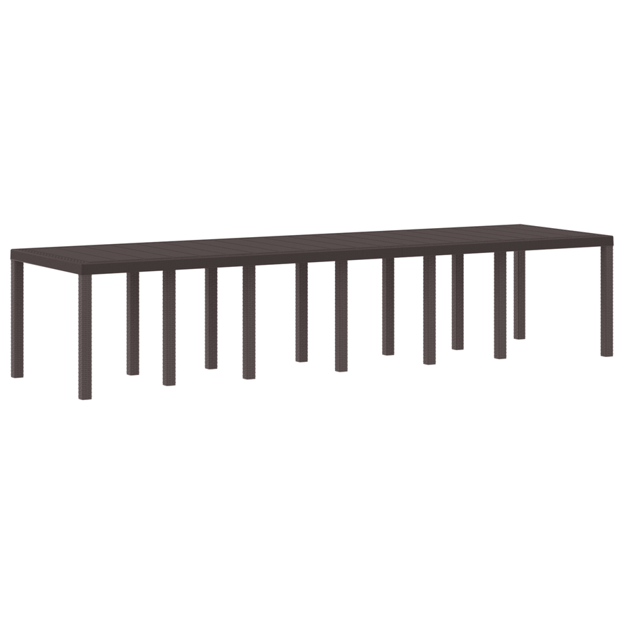 Tuintafel 350x100x73 cm poly rattan bruin