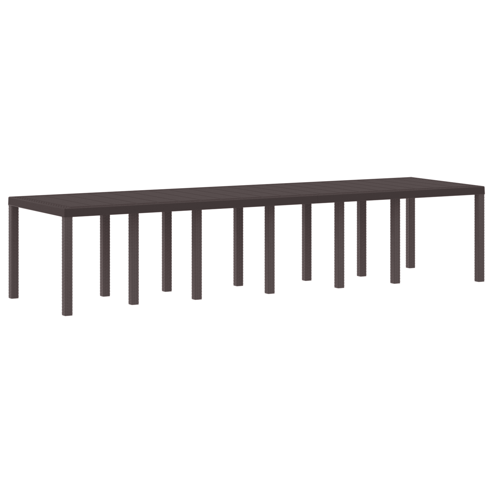 Tuintafel 350x100x73 cm poly rattan bruin