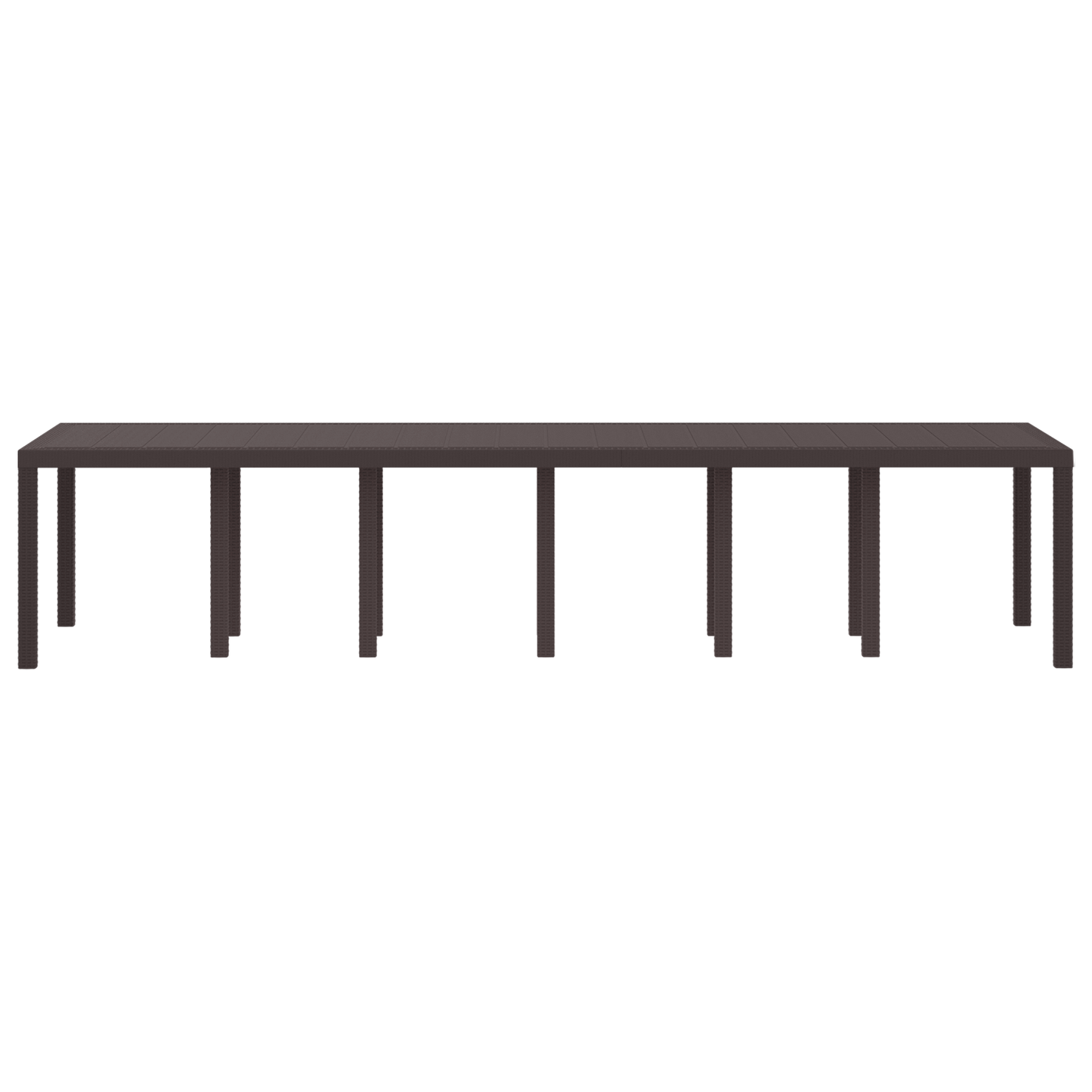Tuintafel 350x100x73 cm poly rattan bruin