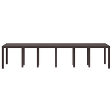 Tuintafel 350x100x73 cm poly rattan bruin