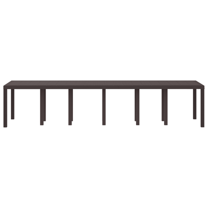 Tuintafel 350x100x73 cm poly rattan bruin