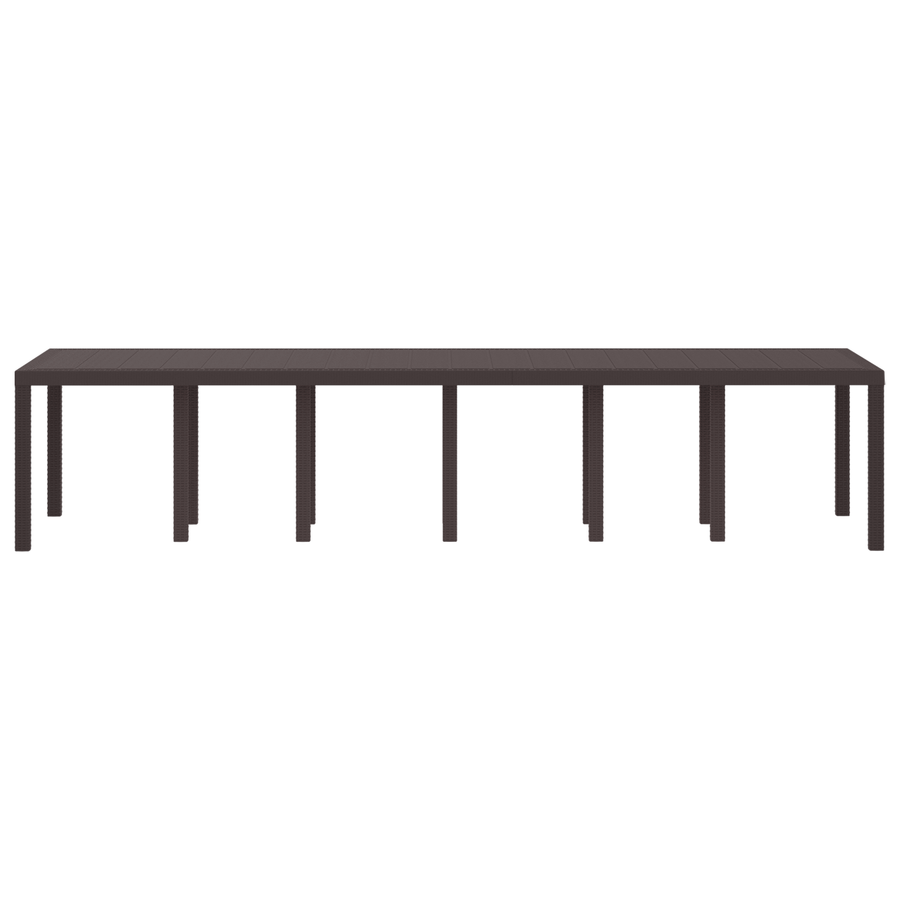 Tuintafel 350x100x73 cm poly rattan bruin