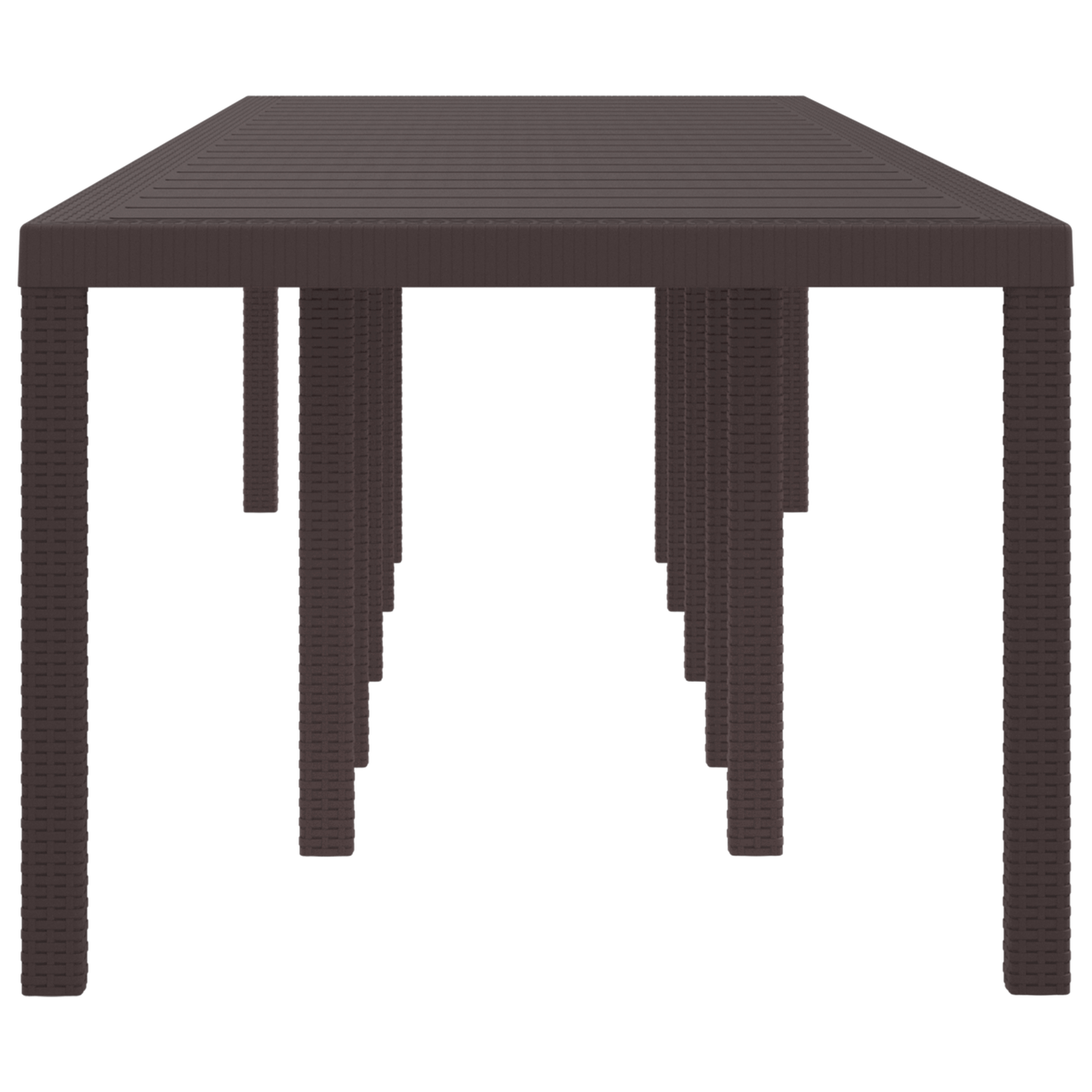 Tuintafel 350x100x73 cm poly rattan bruin