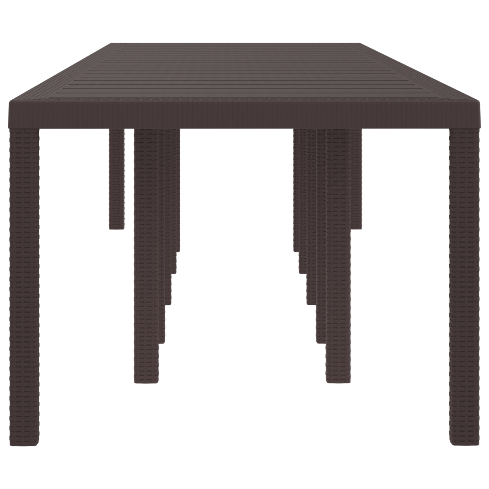 Tuintafel 350x100x73 cm poly rattan bruin
