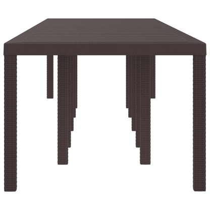 Tuintafel 350x100x73 cm poly rattan bruin