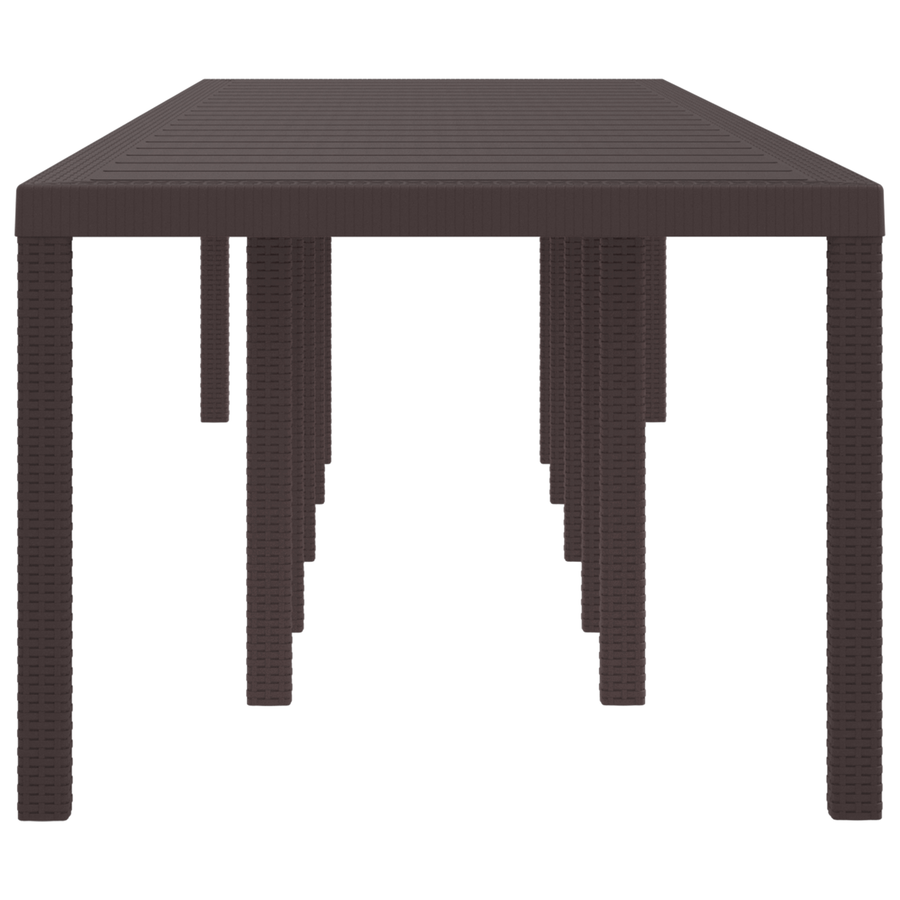 Tuintafel 350x100x73 cm poly rattan bruin