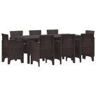 Garden Dining Set 9 pcs Brown Polypropylene