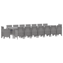 17-delige Tuinset met kussens poly rattan lichtgrijs