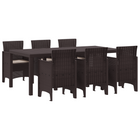 Tuinset 7-delig poly rattan bruin