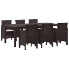 Tuinset 7-delig poly rattan bruin