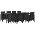 Tuinset 9-delig antraciet polyrattan