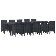 Garden Dining Set 11 pcs Anthracite Poly Rattan