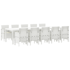 Tuinset 11-delig poly rattan wit