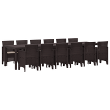 13-delige Tuinset met kussens poly rattan bruin
