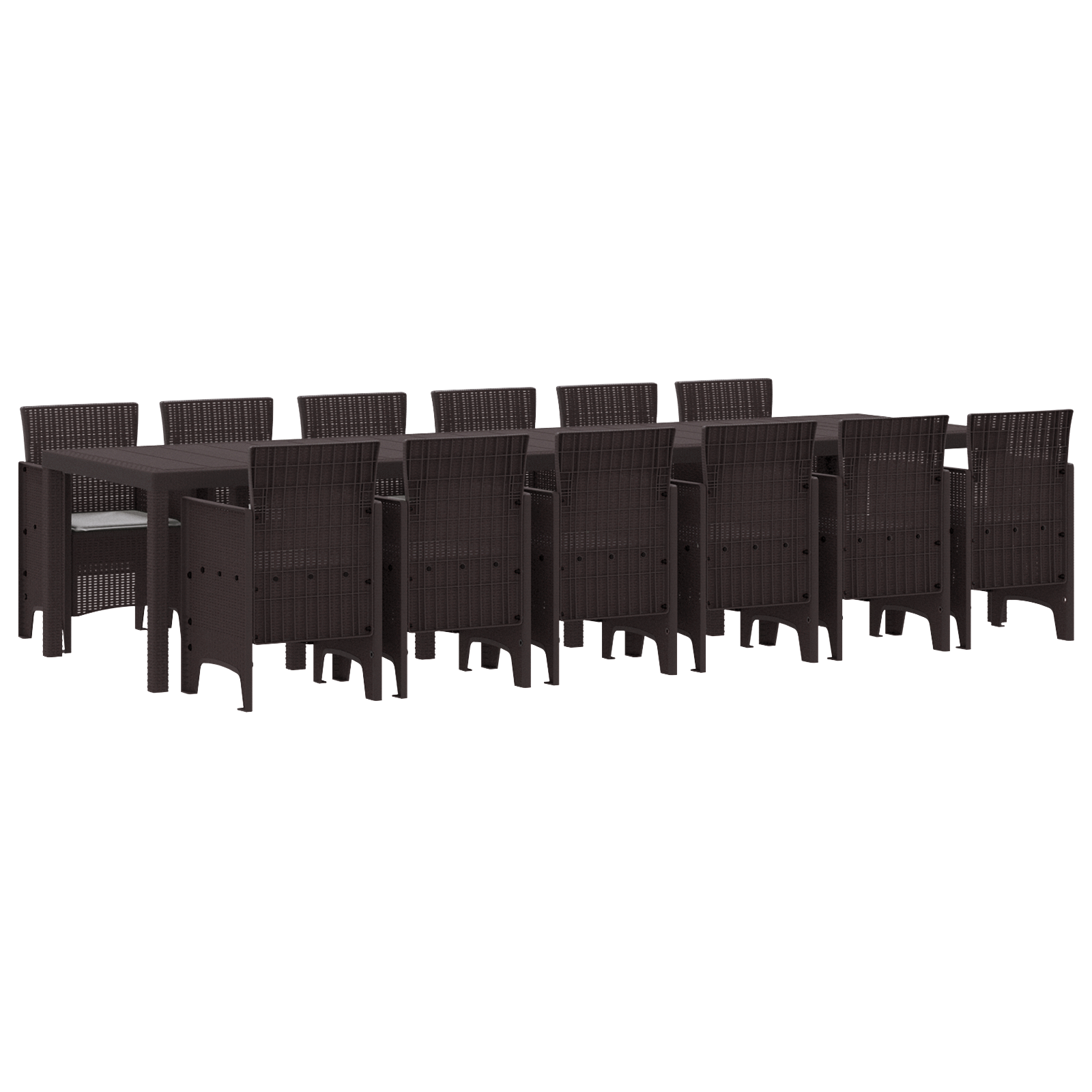 13-delige Tuinset met kussens poly rattan bruin