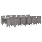 Tuinset 13-delig lichtgrijs poly rattan