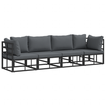 Tuin Sofa Set 4 pcs Zwart 283 x 71.5 x 71 cm Aluminium