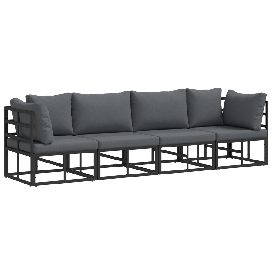Tuin Sofa Set 4 pcs Zwart 283 x 71.5 x 71 cm Aluminium