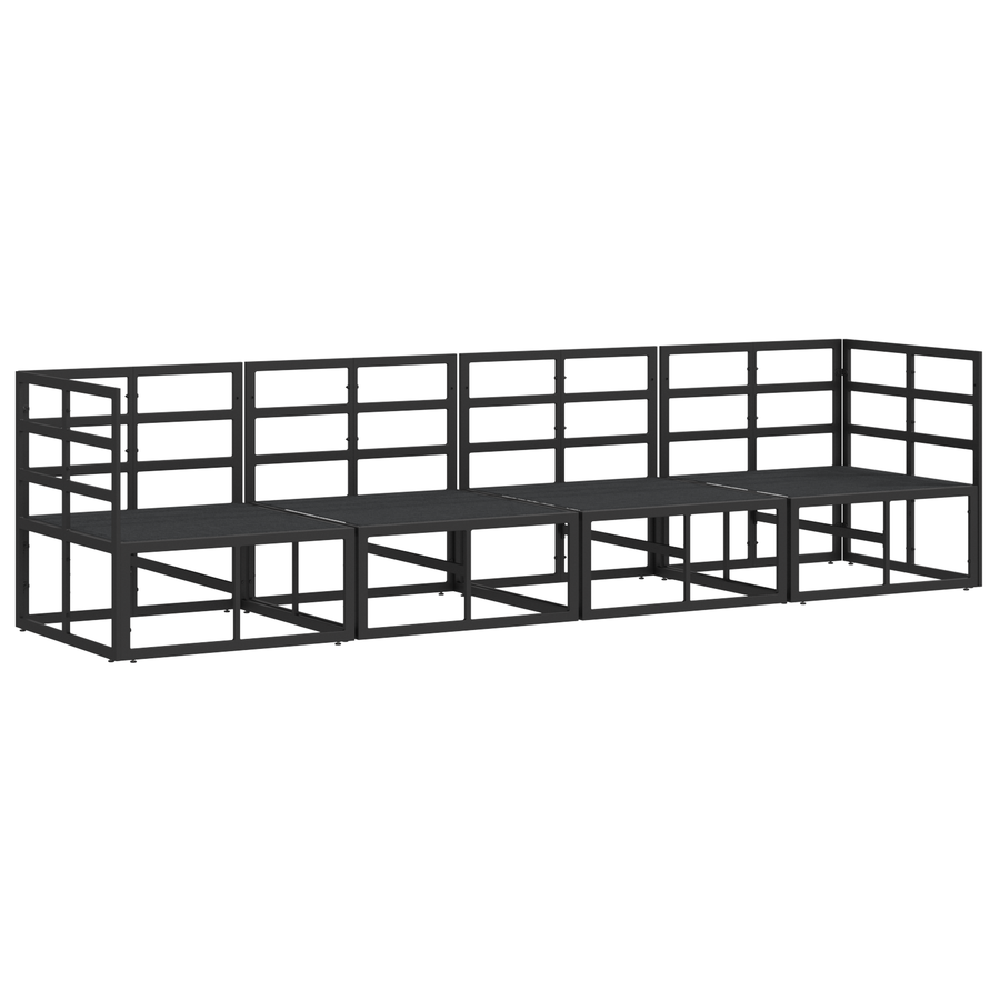 Tuin Sofa Set 4 pcs Zwart 283 x 71.5 x 71 cm Aluminium
