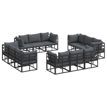 Tuin Sofa Set 12 pcs Zwart 213 x 71.5 x 71 cm Aluminium