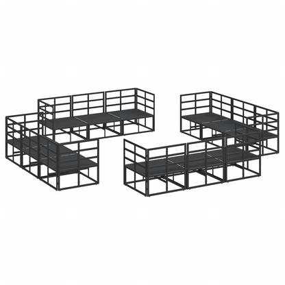 Tuin Sofa Set 12 pcs Zwart 213 x 71.5 x 71 cm Aluminium