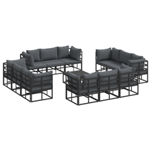 Tuin Sofa Set met kussen met kussen 13 pcs Zwart 70 x 70 x 32 cm Aluminium