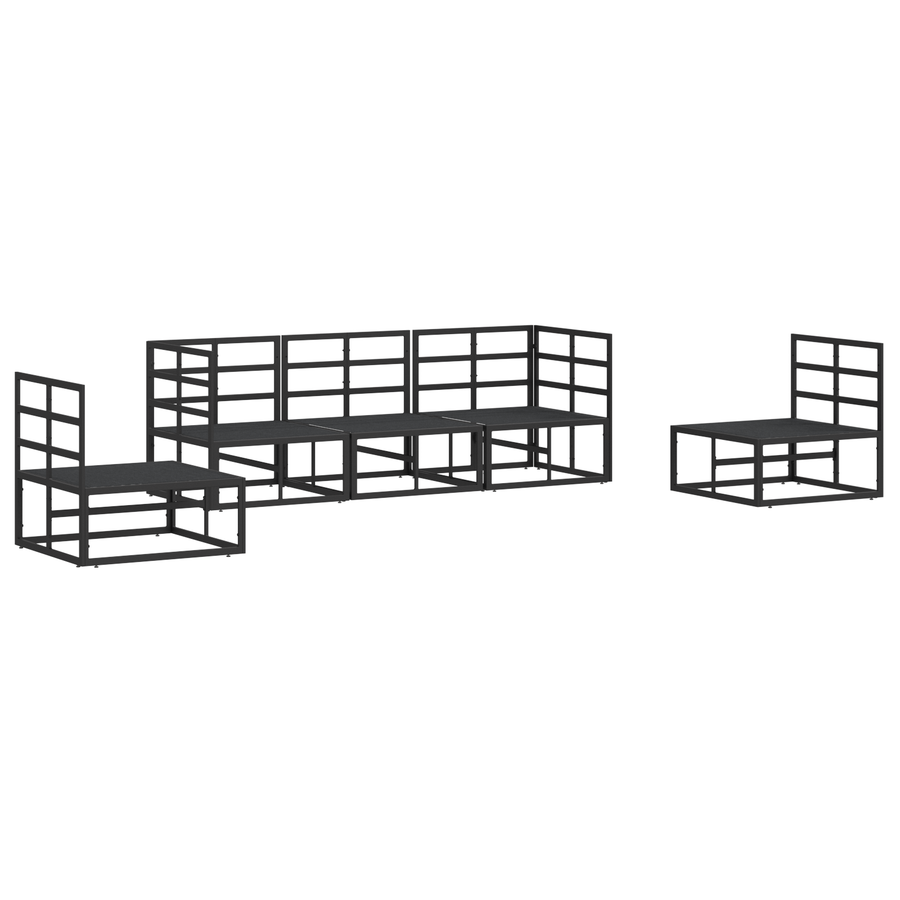Tuin Sofa Set 5 pcs Zwart 213 x 71.5 x 71 cm Aluminium