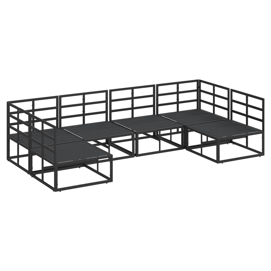 Tuin Sofa Set 6 pcs Zwart 283 x 141.5 x 71 cm Aluminium