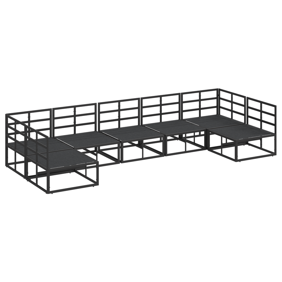 Tuin Sofa Set 7 pcs Zwart 353 x 141.5 x 71 cm Aluminium